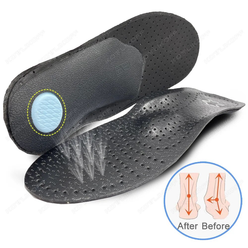 Plantilla ortopédica de cuero KOTLIKOFF, zapatos ortopédicos con soporte para arco plano, plantillas para suelas para pies, hombres y mujeres, pierna O/X corregida_voghion.com