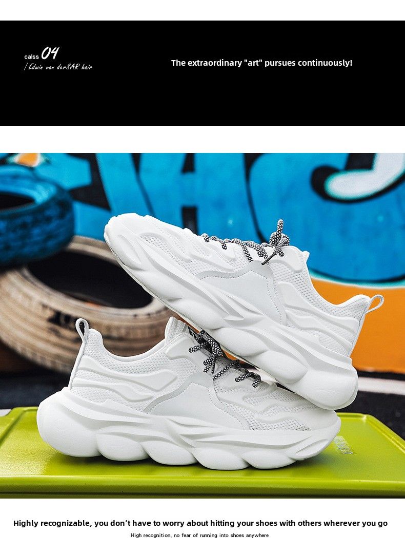 Breathable mesh platform dad shoes new men's casual platform shoes trendy sports shoes men's shoes_voghion.com