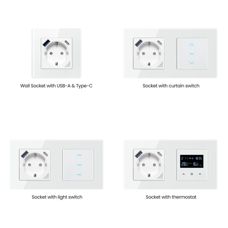 Thermostat WiFi AVATTO Tuya, prise intelligente pour rideau lumineux, norme européenne, télécommande avec application, compatible avec Alexa et Google Home_voghion.com