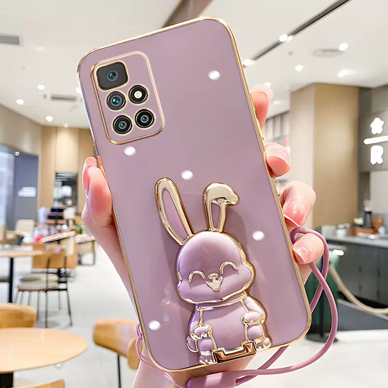 Galvanizáló nyúltartó szilikon tok Xiaomi Redmi Note 12 4g Pro Plus 12pro 5g 11s 10s 12c 10c a1 nyakpántos csuklópánt borításhoz_voghion.com