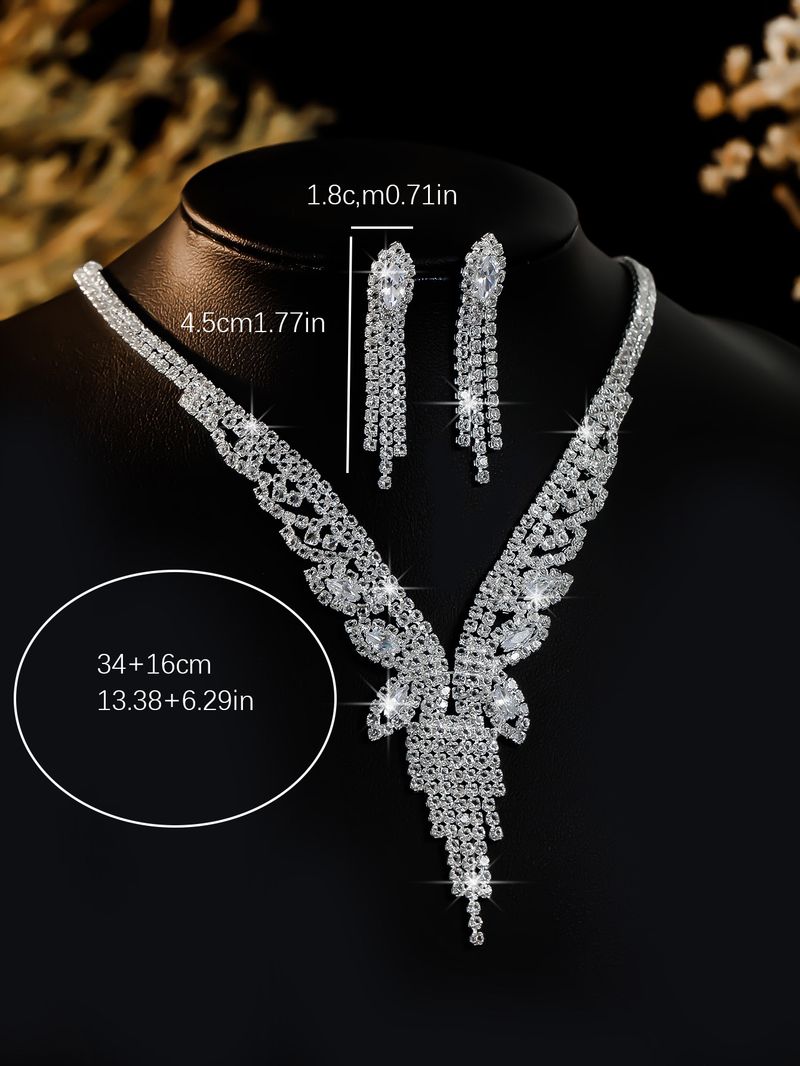 halsbandsset örhänge smyckesset bankettklänningsset halsband moderiktigt brudsmycken_voghion.com
