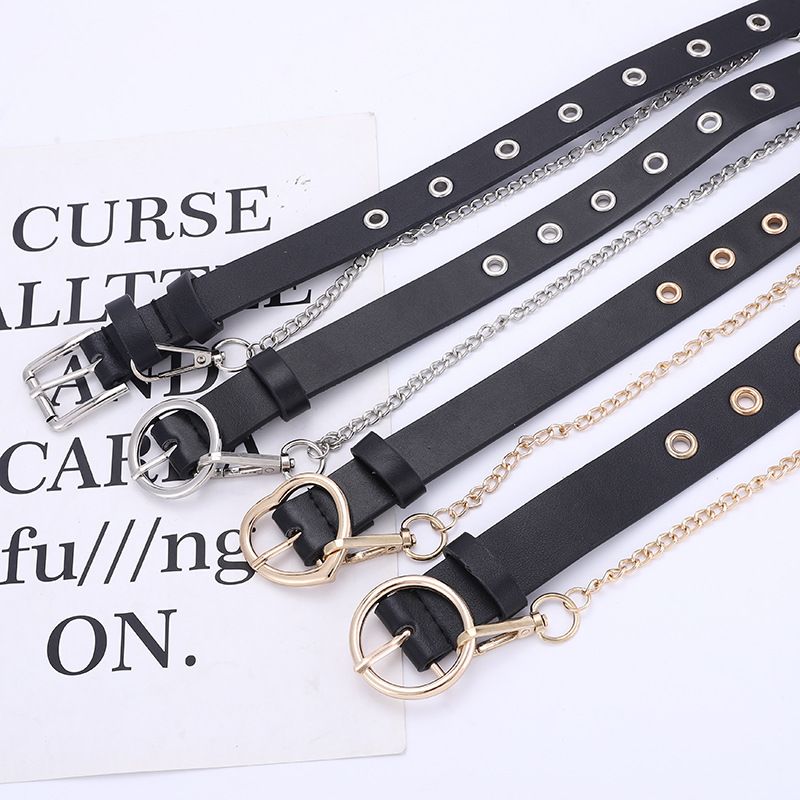 Kombination Punk Hip Hop Herren und Hängende Kette Zubehör Damenmode Cocktail Dekorativer Gürtel_voghion.com