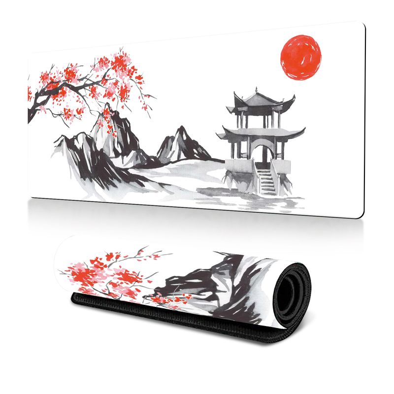 Mouse Pad με μελάνι κερασιάς, μεγάλο γραφείο, mouse Pad Dead Life Black And White Series, αντιολισθητικό από καουτσούκ_voghion.com