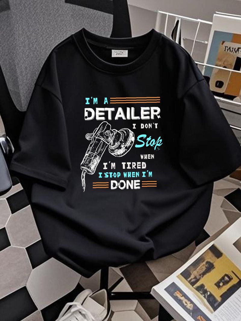 Ich bin Fahrzeugaufbereiter und mache auch mit voller Kraft weiter. Unisex-T-Shirt für Fahrzeugaufbereiter – NEU! Bequeme, lässige Designer-Sommerkleidung, atmungsaktiv, mit Grafikprint._voghion.com