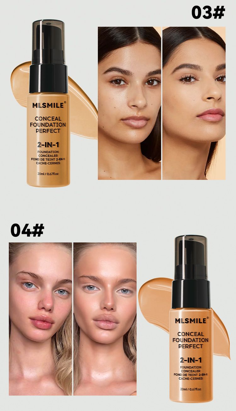 Matte Finish Liquid Flawless Oil Control Primer Concealer BB Cream Natural Long-lasting Foundation Makeup_voghion.com