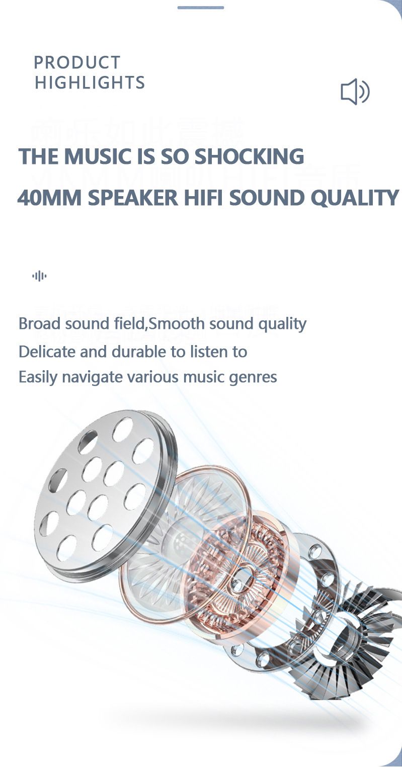 Premium-Bluetooth-Kopfhörer mit Bassverstärkung, Over-Ear-Headset, kabellos, mit langer Akkulaufzeit (Schwarz/Khaki/Blau/Pink/Grün)_voghion.com