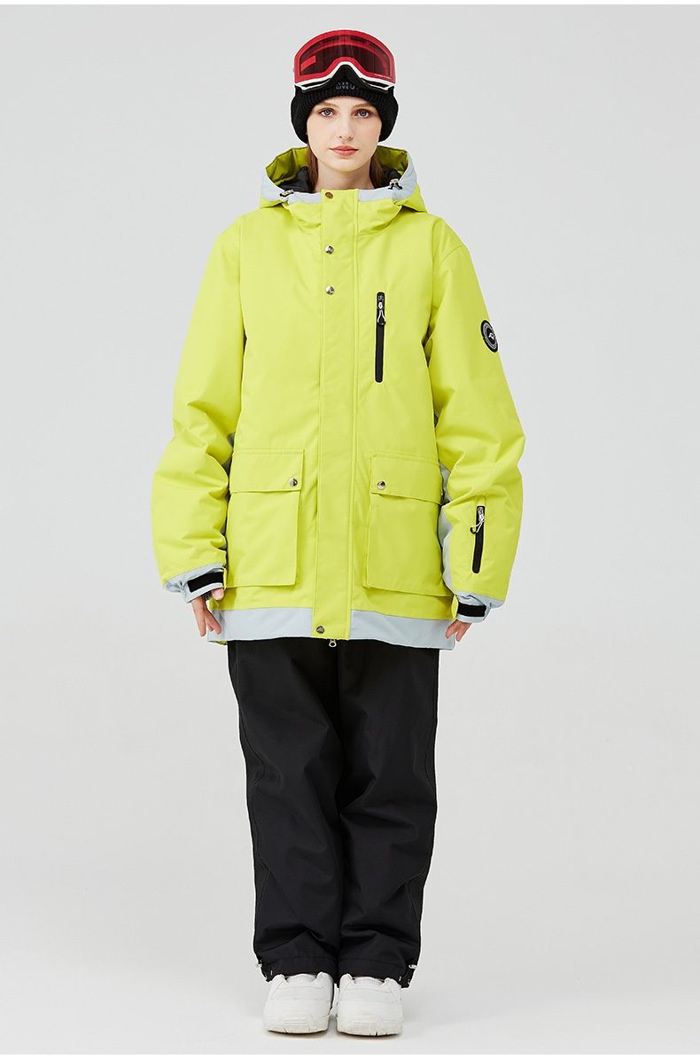 001 New Snowboaing Suit For Men Women, Couple Style, Winter Warm Thickened Korean Version Ski Jacket And Pants, Double_voghion.com