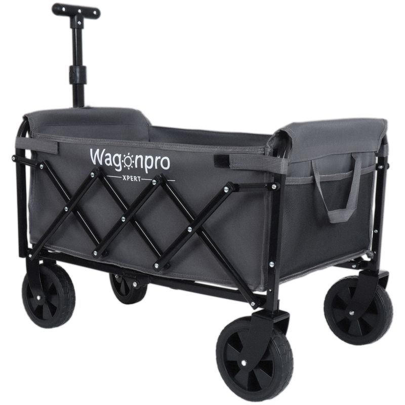 Expandable Dual-Layer Utility Wagon With 100% Extra Space - 225lbs Grocery Cart For Camping, Shopping, Sports, Gardening, Fishing, Gray_voghion.com