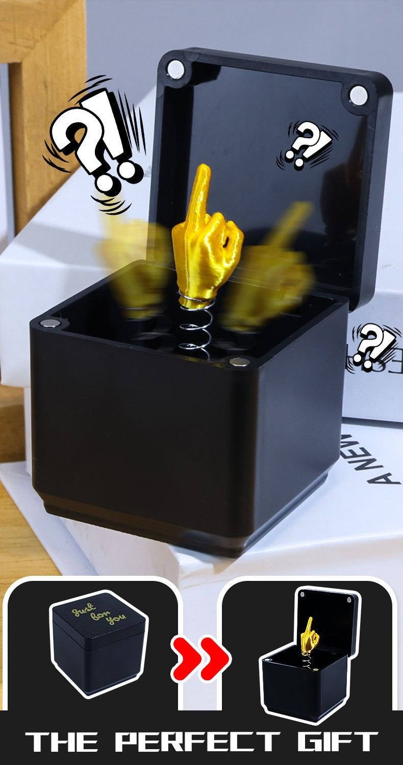 Christmas Interesting Prank Gift Middle Finger In Box Christmas Box Funny Creative Gifts Office Desk Decoration Home Decoration_voghion.com