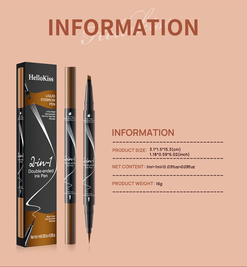 Double Headed Eyebrow Pencil, Quick Drying, Sweat Resistant, Non Smudging, With Eyebrow Brush And Split Liquid Eyebrow Pencil_voghion.com