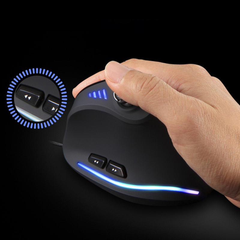 Farfi C18 Vertical Programmable Ergonomic 10000 DPI Adjustable RGB Light Strip USB Optical Gaming Mouse Wired Mice for_voghion.com