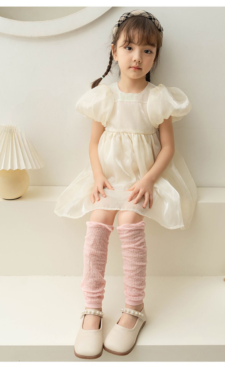 Children's summer bubble mouth ultra-thin cotton sunscreen sleeves girls air conditioning calf socks dual-use breathable sleeves batch_voghion.com