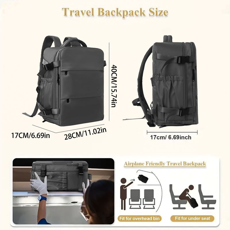 LazyZoom Feihong Large Capacity Multifunctional Backpack School Travel Luggage Bag_voghion.com