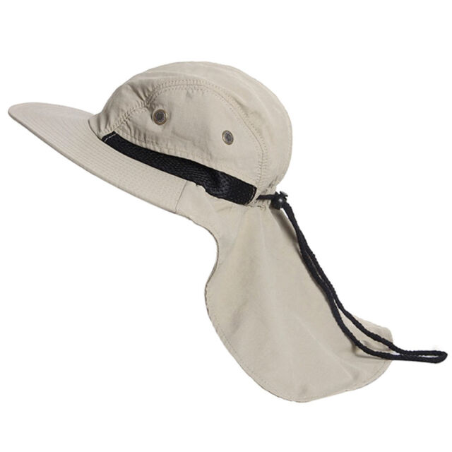 Boonie Men's Wide brimmed Neck Mask Sun Bucket Hat Wildlife Park Outdoor Garden_voghion.com
