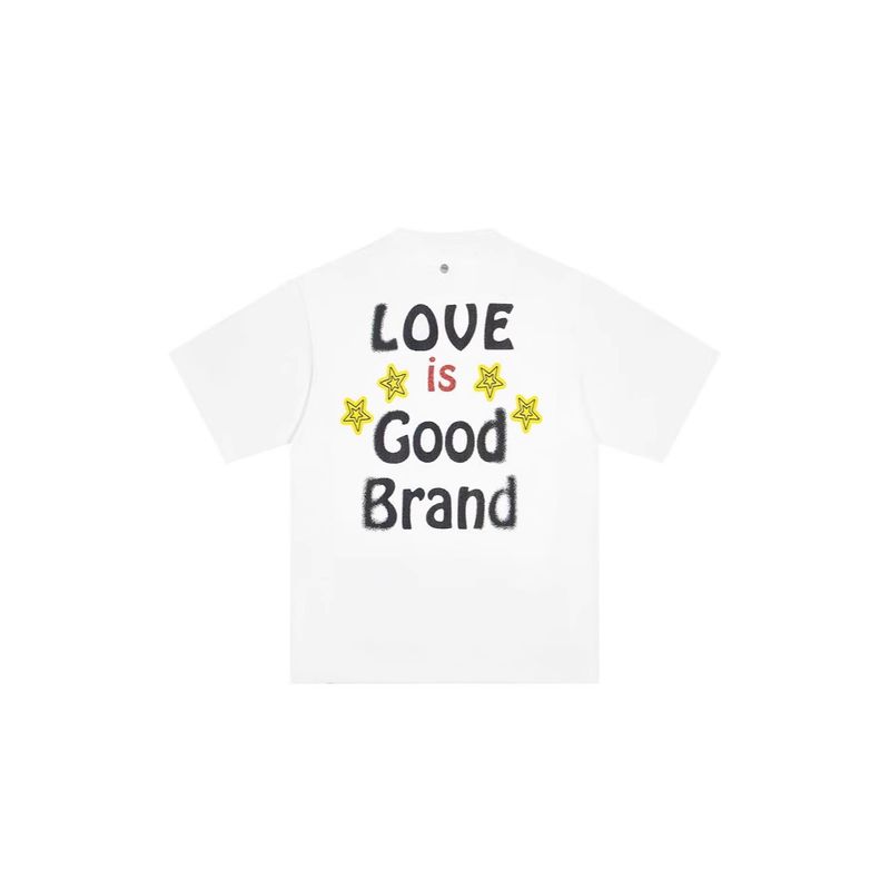 Li Mingde Old White Same GOODBRAND25ss New Smiley Face Letter Print T-shirt a maniche corte stile casual_voghion.com