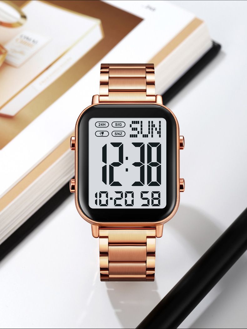 Watch Men's Trend Simple Youth Student Sports Waterproof Glow-in-the-dark Multi-functional Square Electronic Watch_voghion.com
