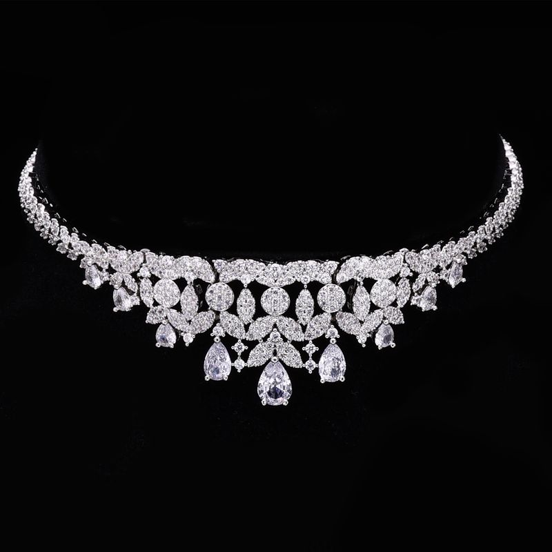 2024 Set di gioielli da sposa da 4 pezzi più venduti con zirconi cubici Set di gioielli di lusso Dubai_voghion.com