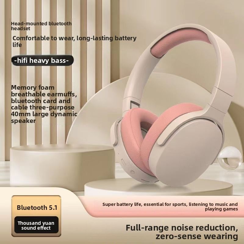Article tendance transfrontalier P2961 Casque Bluetooth supra-auriculaire sans fil, confortable, basses profondes, longue autonomie_voghion.com