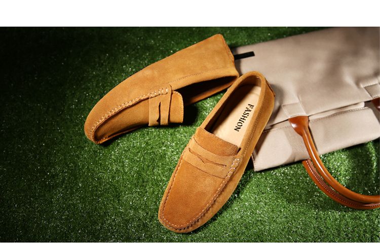 38-50 Casual Fashion Genuine Leather Loafers Moccasins Slip On Men Flats Male Driving Shoes_voghion.com