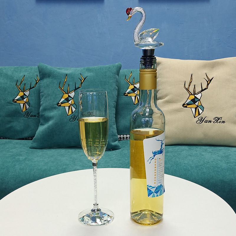 LUTIANNENG Crystal Element Swan Bottle Red Fresh-Keeping Sealing High-End Wine Stopper Creative Home Decor_voghion.com