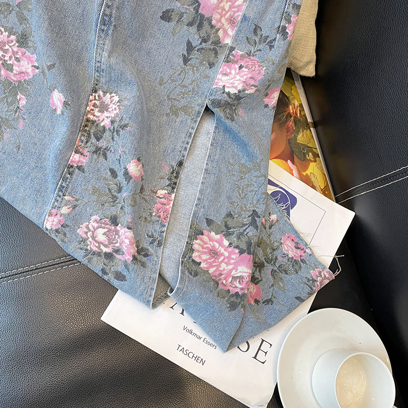 Damska, wszechstronna, wąska spódnica z denimu w stylu retro. Damska spódnica midi w dużych rozmiarach, zawiązywana na biodrach_voghion.com