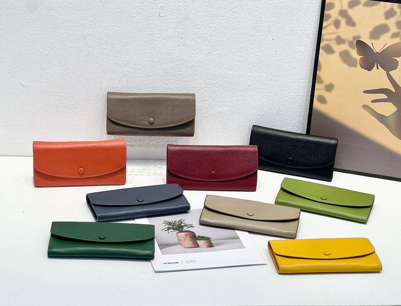 Echtes Vollrindleder Handgeldbörse, Reißverschlusstasche, langes Damenleder_voghion.com