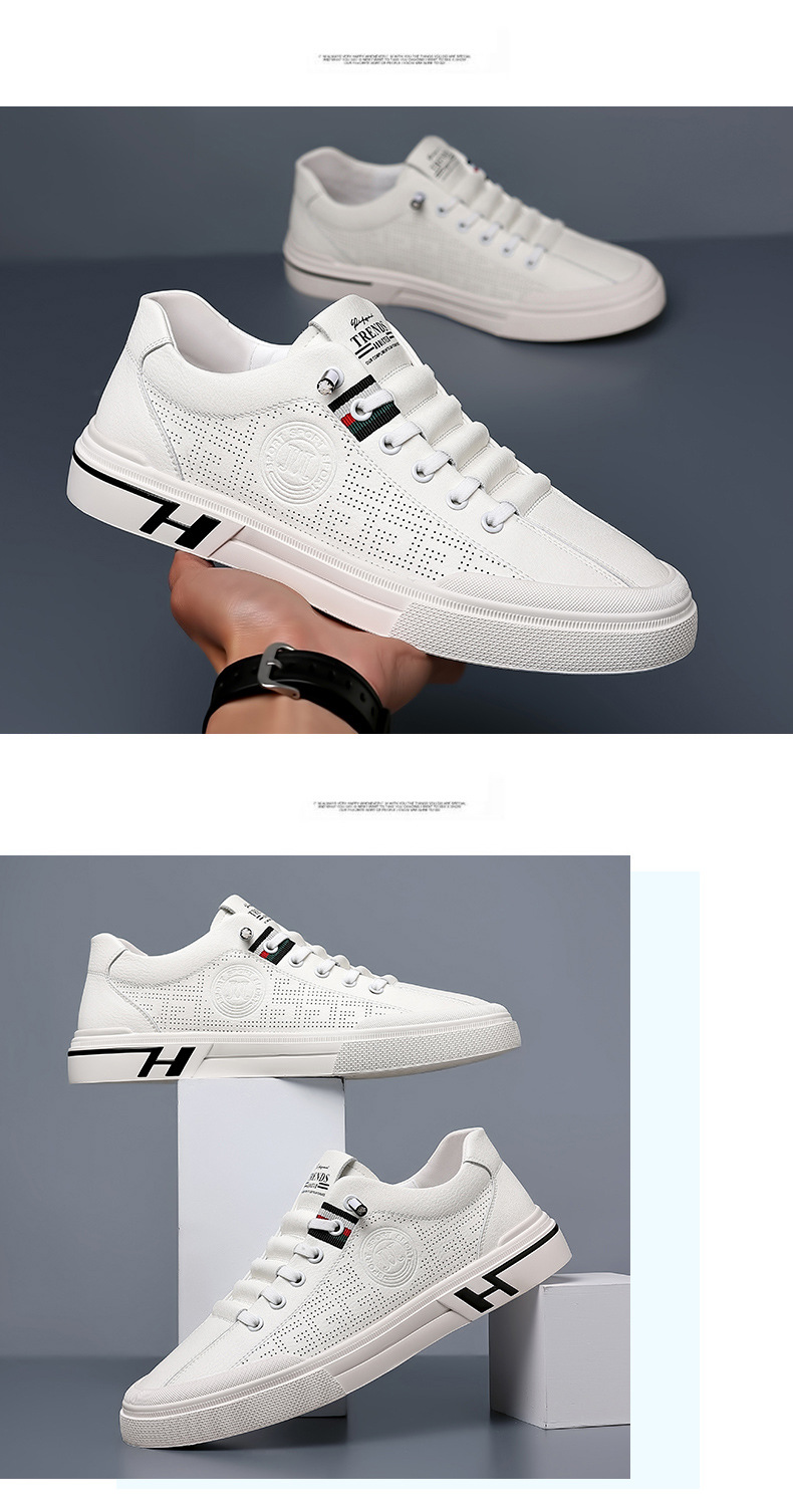 Herren Sneaker Sommer 2023 Neue geprägte atmungsaktive Sport-Casual-Net-Schuhe, Jugendtrend, vielseitige weiße Herrenschuhe_voghion.com