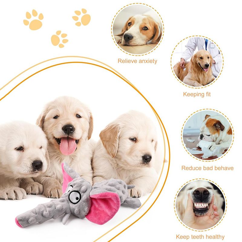 Squeaky Plush Toys For Dogs Cartoon Animals By PawParty Store_voghion.com