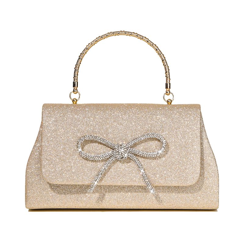 Nuova borsa a mano con fiocco tempestato di diamanti e glitter in polvere, borsa da donna per banchetti alla moda e semplice_voghion.com