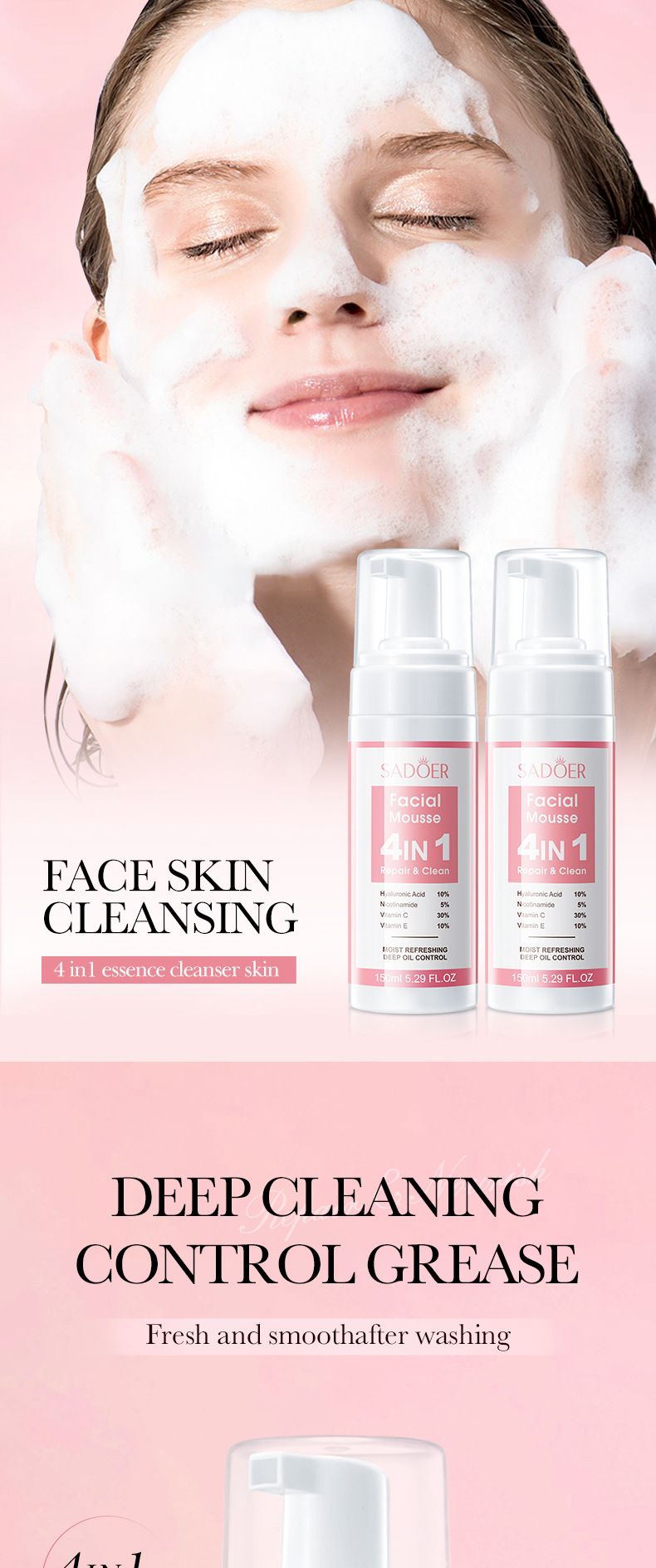 Crème SADOER 4 en 1 Raffermissante Comblante Hautement Hydratante Soin de la Peau Six Set Crème Hydratante et Rajeunissante pour la Peau_voghion.com