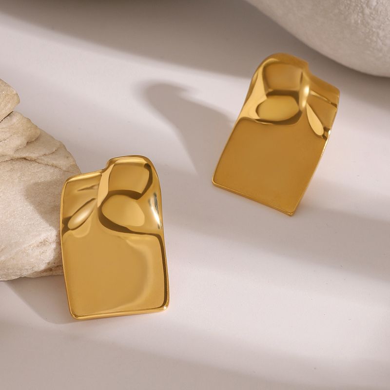 1 Pair Casual Simple Style Classic Style Solid Color 304 Stainless Steel Drop Earrings_voghion.com