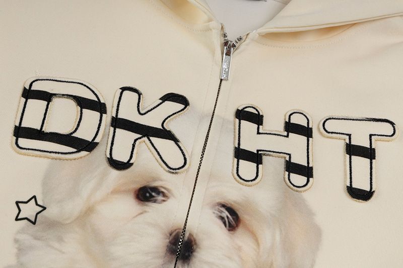 American Puppy Striped Raglan Sleeve Hooded Sweatshirt Jacket For Women And Men 2025 Autumn Loose Lazy Style Hoodie_voghion.com