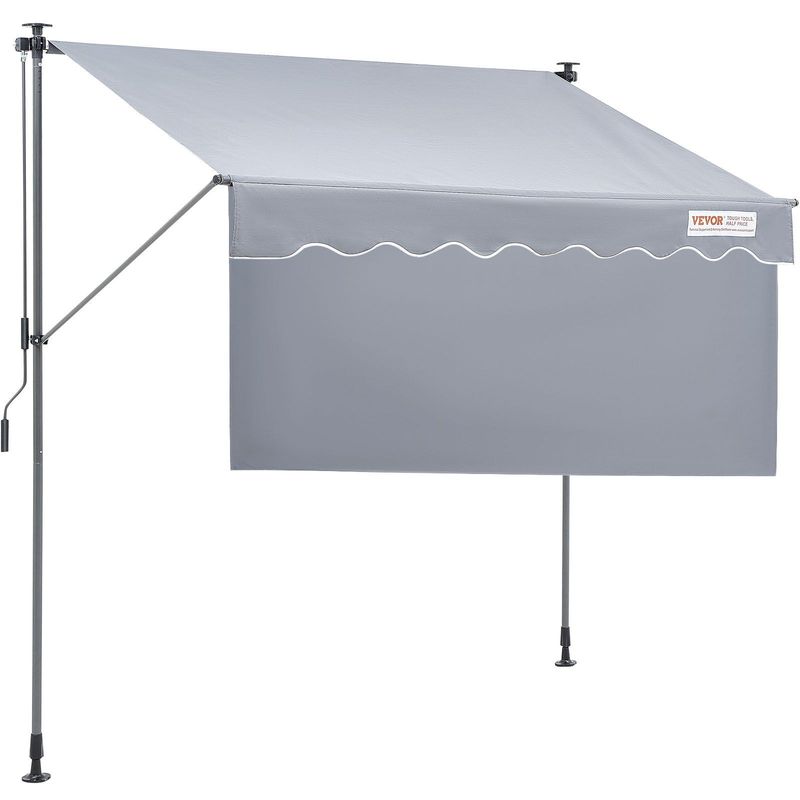 VEVOR Manual Retractable Awning, 78" Outdoor Retractable Patio Awning Sunshade Shelter, Adjustable Patio Door Window Awning Canopy With 39" Sun Shade Curtain For Backyard, Garden, Balcony_voghion.com