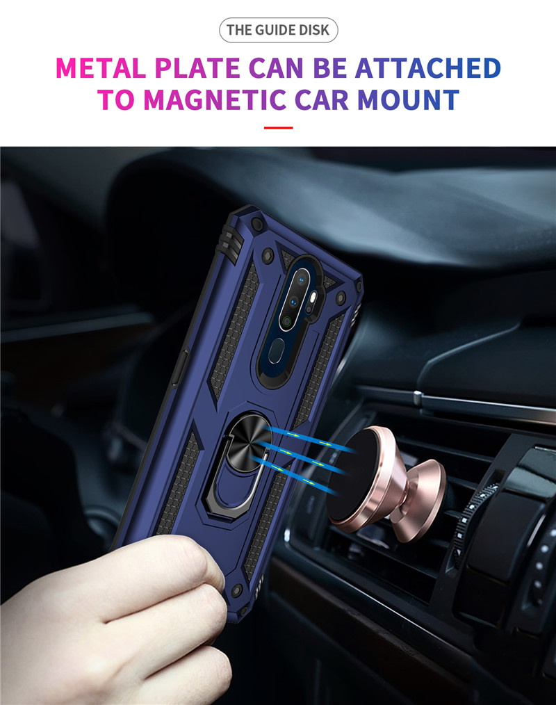 Für OPPO A9 2020 Fall Stoßfest Rüstung Magnetische Auto Halter Ring Schutzhülle Zurück Abdeckung Für OPPO A5 2020 Telefon Fällen_voghion.com