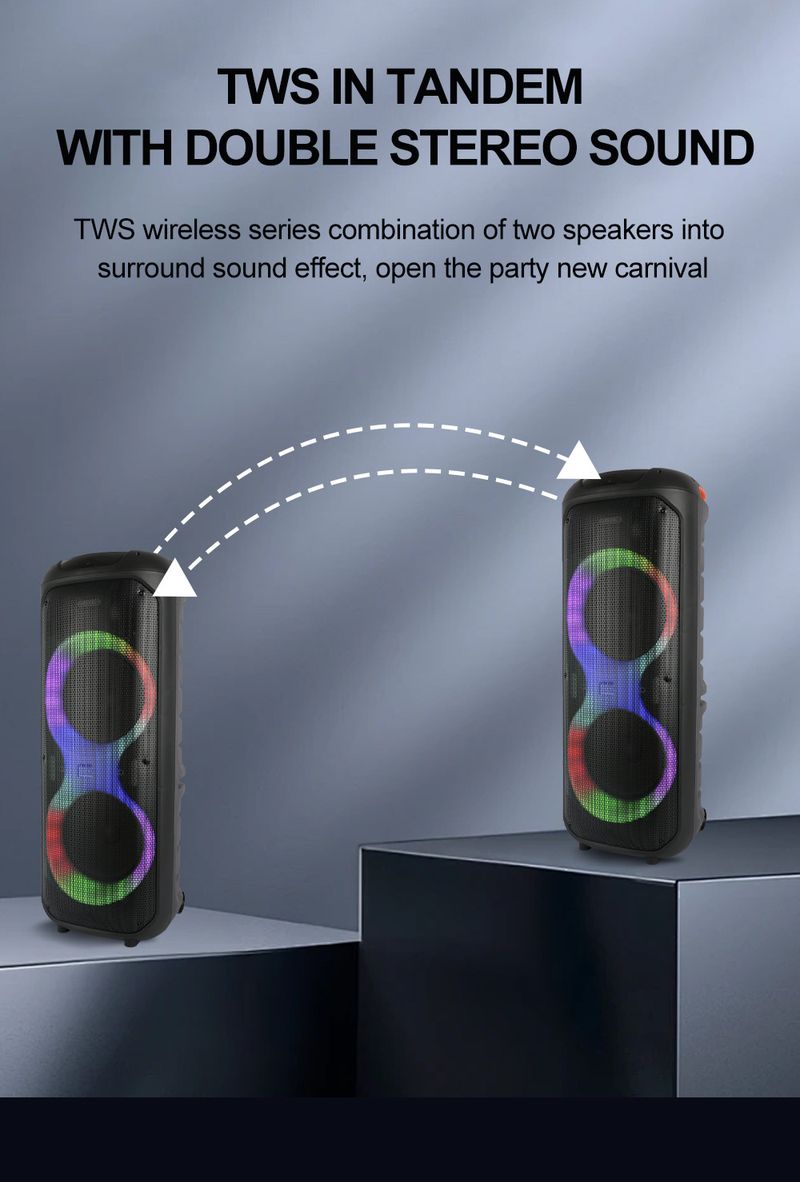 ZQS10215 Dual 10-inch High-power Bluetooth Speakers For Home Outdoor Gathering Team Building Karaoke Big Stereo_voghion.com