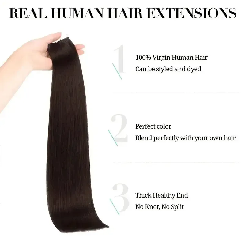 Extensions de cheveux humains trame de peau 100% cheveux Remy Extensions de ruban adhésif de haute qualité_voghion.com
