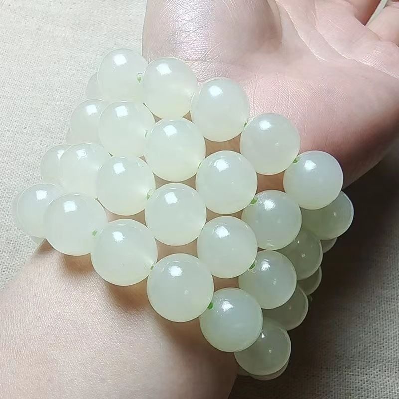Bracciale con perline rotonde in giada naturale afghana con occhio di gatto, gioiello portatile per uomini e donne_voghion.com