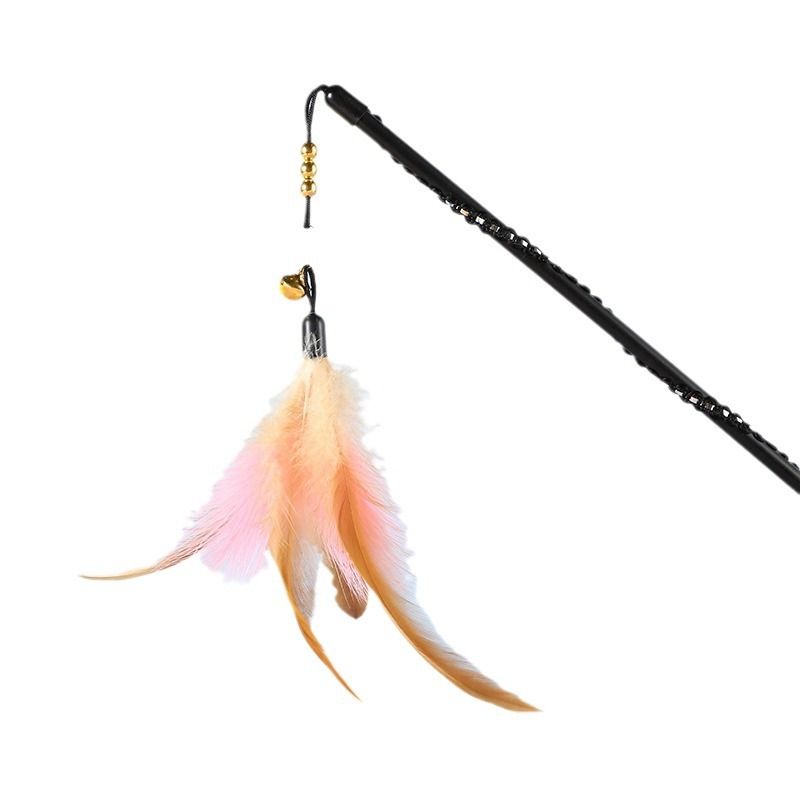 Pet Supplies Feather Bell Replacement Head Teasing Elastic Wire Cat Teaser Wand Interactive Toy_voghion.com