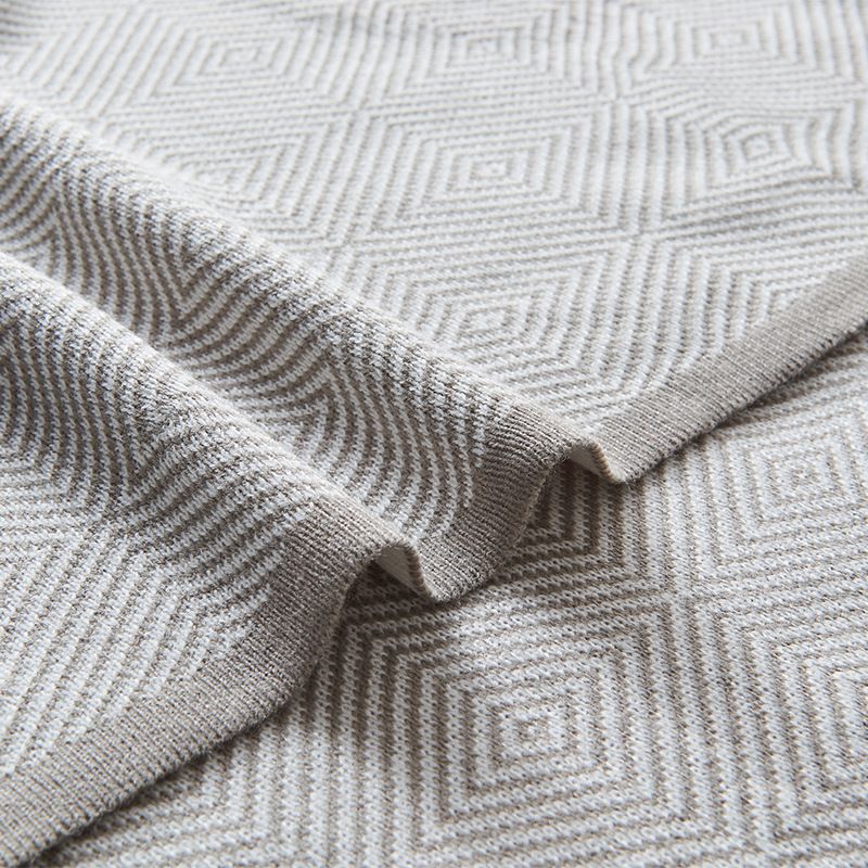 Nordic Grey Back Pattern Knitted Leisure Sofa Decoration Blanket Office Nap Blanket Geometric Air Conditioning Aviation Blanket_voghion.com