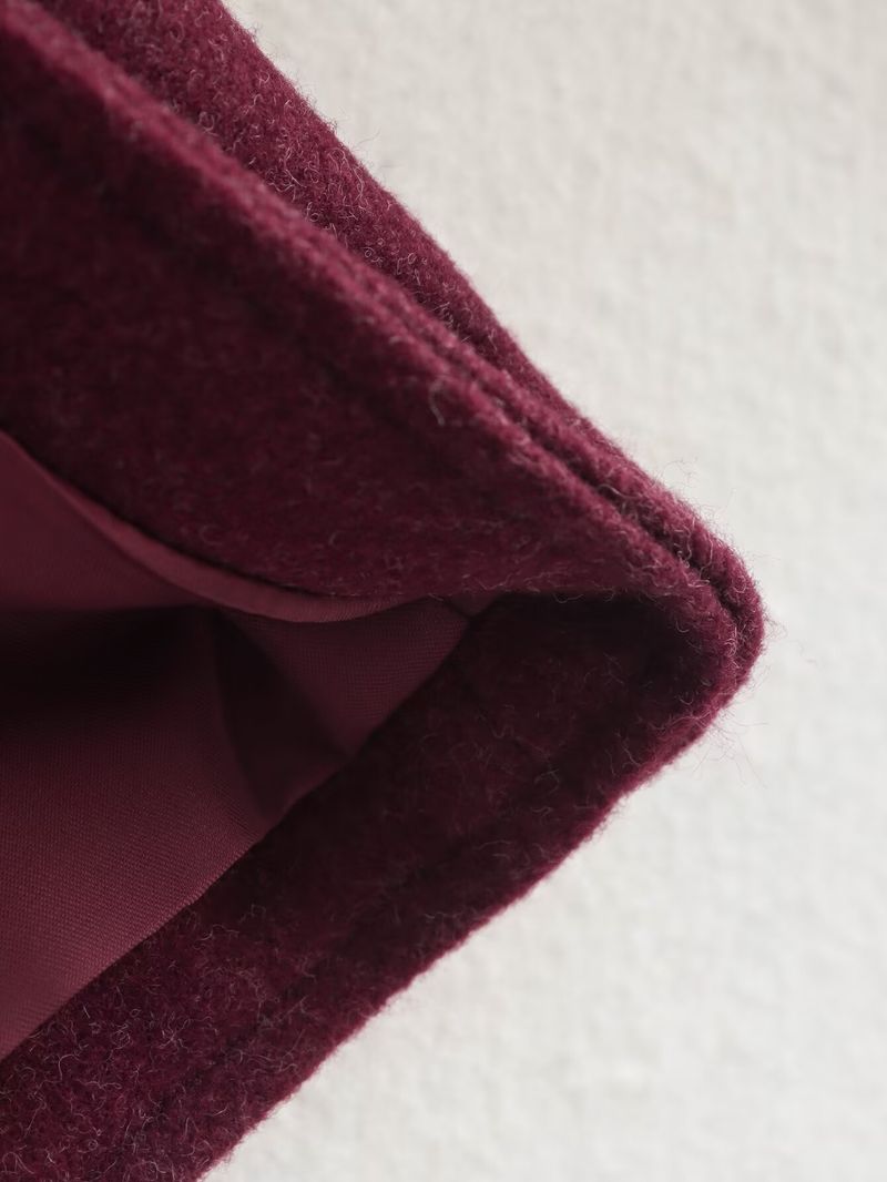 Trendige Jacke aus Wollmischung mit Reißverschluss – Stylischer Tweedmantel für Damen mit Taschen, Streetwear-Chic (Weinrot, Grau, Kaffeebraun, S-L)_voghion.com