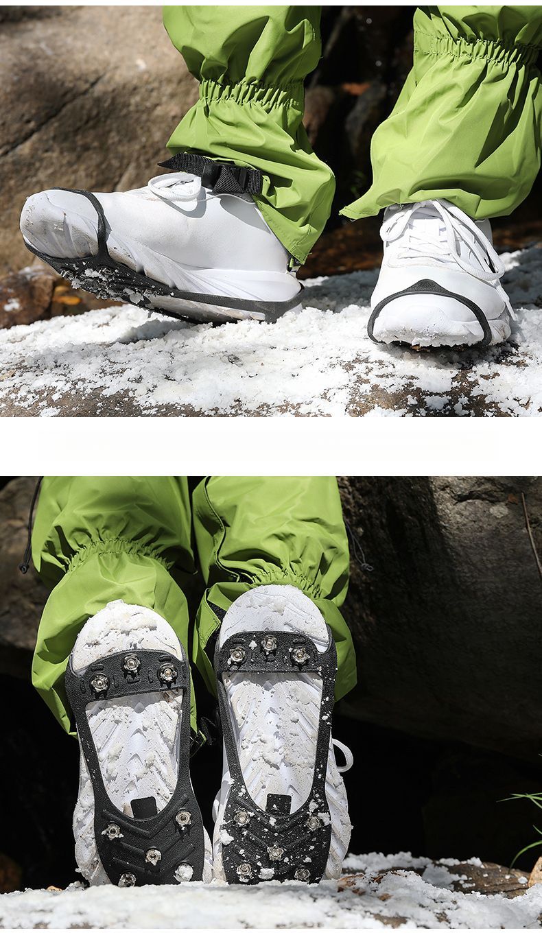 Non-Slip Snow Spikes Ski Road Anti-Slip Ice Grips Shoe Covers Base Chains Mountaineering Essential Outdoor_voghion.com