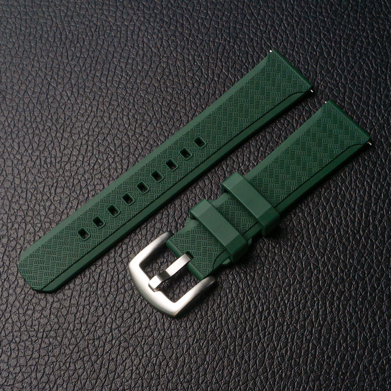 Óraszíjak Fekete Vízszellem Karkötő Zöld Vízszellem Gumiszíj Pilot Fluoro Gumiszíj 20 mm_voghion.com