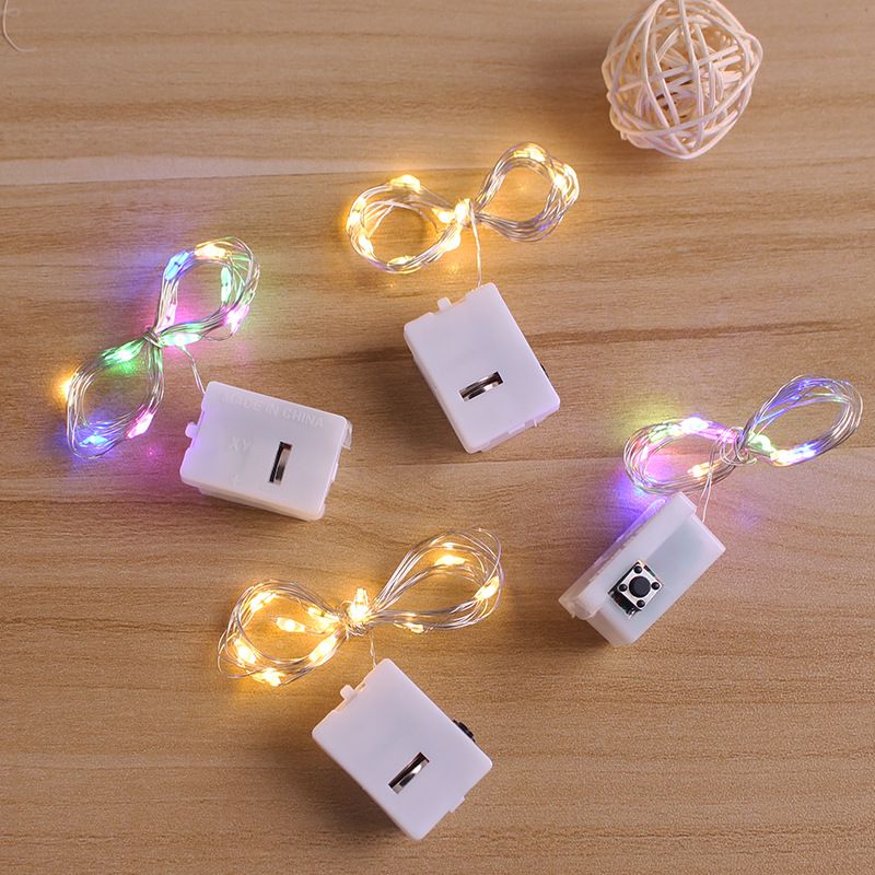 LED Christmas Decorative Button Copper Wire Gift Box Decoration Cake Bouquet Holiday Small String Lights_voghion.com