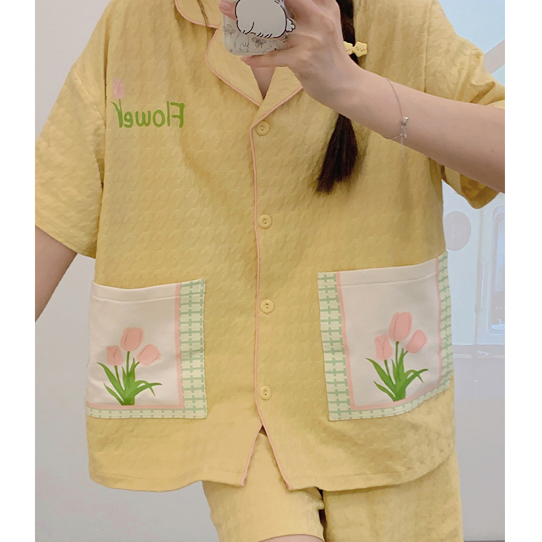 2023 new summer pajamas sweet and comfortable short-sleeved shorts home summer suit_voghion.com