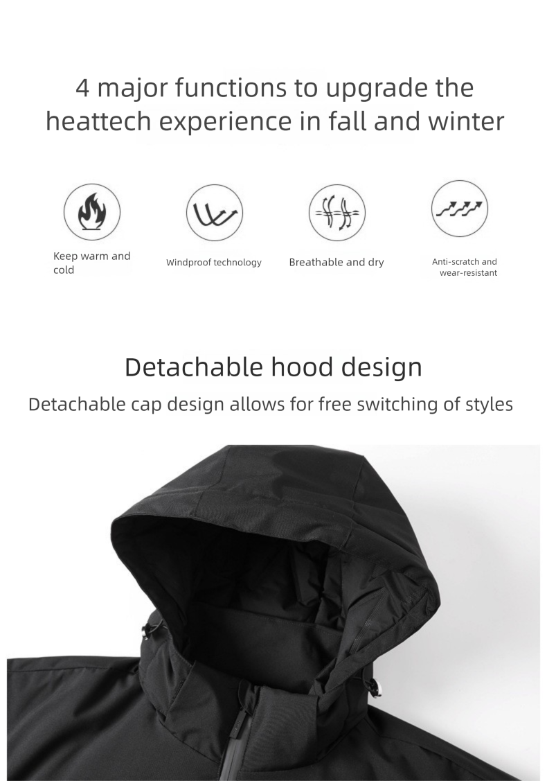 Winter For Men, Plus Size Loose Casual Cotton Trendy Hooded Sports Puffer Jacket, Graphene Thermal Jacket_voghion.com