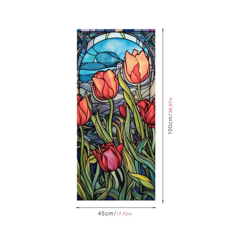 flower sea static glass sticker PVC glue free window sticker home decoration window flower glass sticker_voghion.com