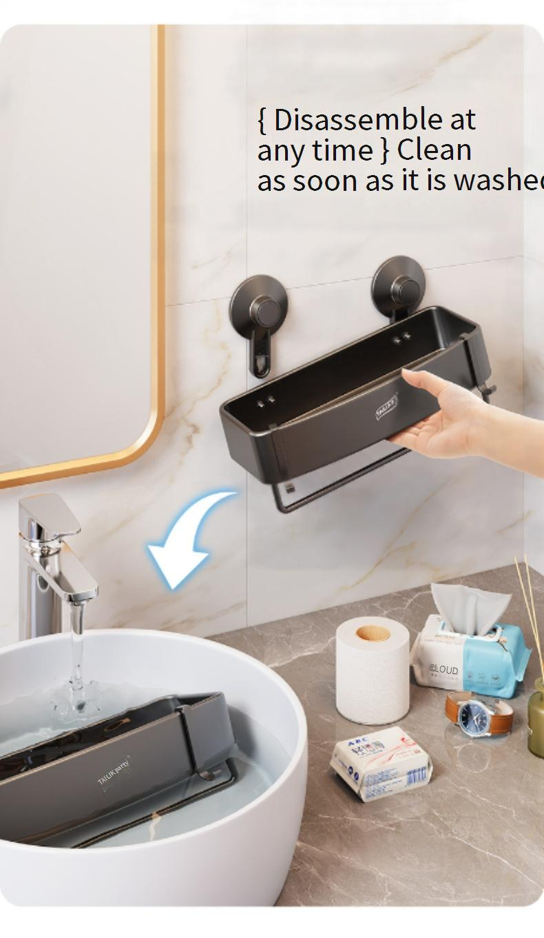 Badezimmerregal Punch Free Badezimmer WC Saugnapf Handtuch Hängende Toilette Duschraum Lagerregal_voghion.com