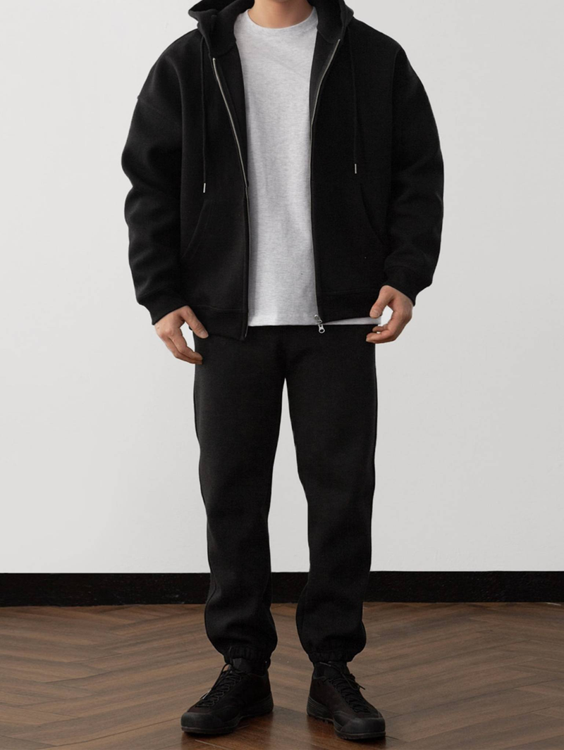 Men's Casual Sport Set – Breathable Stretchy Hoodie & Joggers, Solid Color Matching Outfit For Gym, Lounge & Everyday Wear_voghion.com