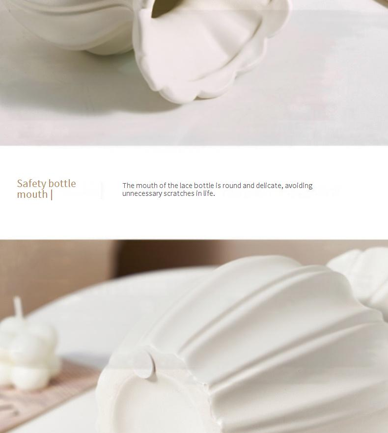 Modern Minimalist Cream White Ceramic Vase - Elegant Home Decor For Fresh/Dried Flowers, Perfect For Living Room, Coffee Table, Wedding & Gift_voghion.com