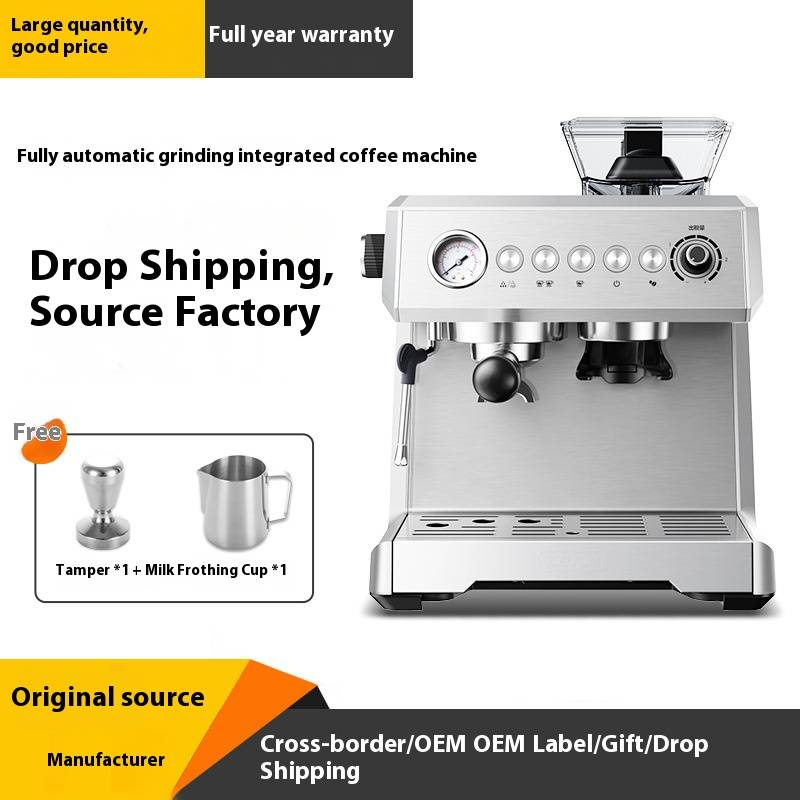 ZZUOM Vollautomatische Espressomaschine mit eingebauter Mühle, 15-Bar-Druck, Dampfmilchaufschäumer, 1,8-l-Tank_voghion.com